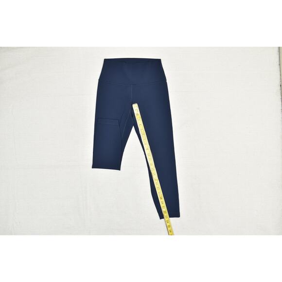 Lululemon Pants Womens 6 Navy Blue High Rise Pocket Yoga Athletic Lycra Stretch - Picture 6 of 8